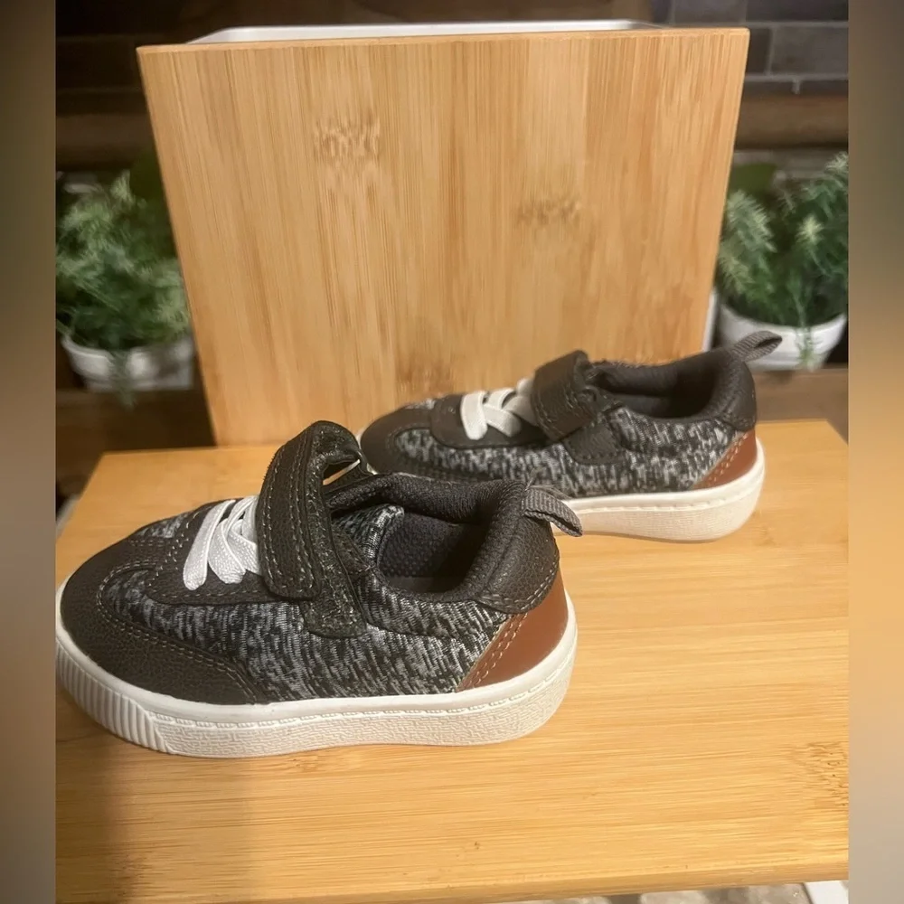 Carter's Gray and White Knit Toddler Sneakers